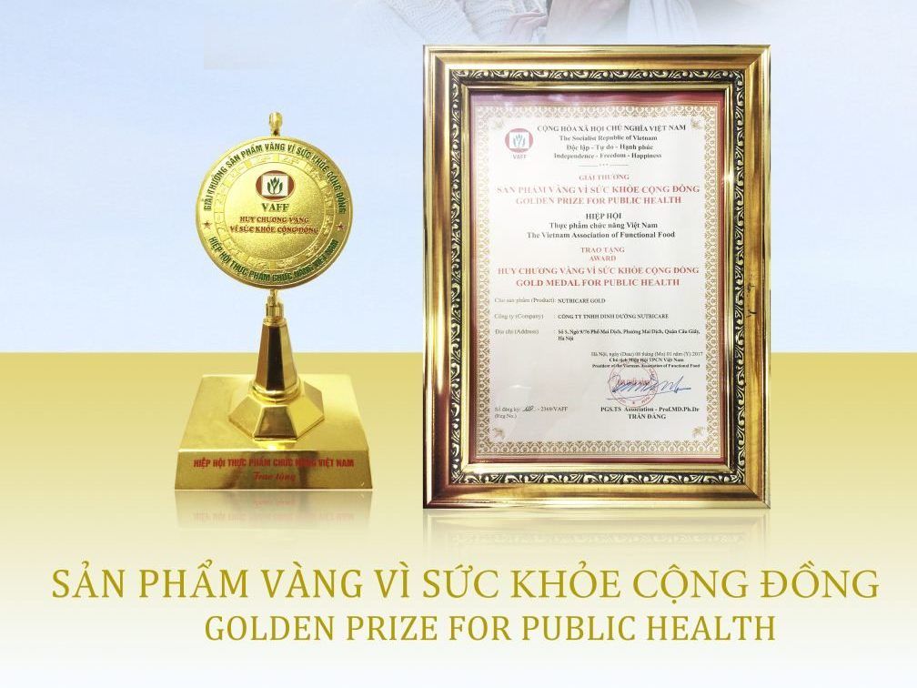Nutricare vinh dự nhận giải thưởng “Sản phẩm Vàng vì sức khỏe cộng đồng” năm 2018