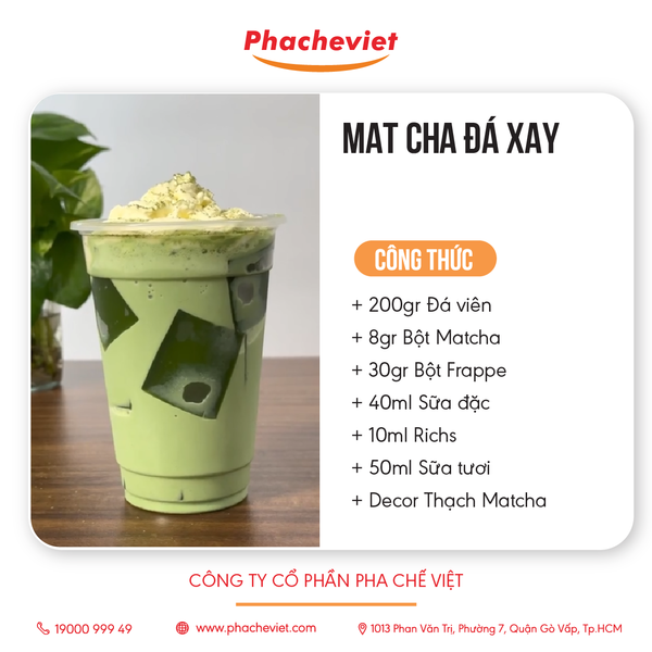 Công thức pha chế Matcha Đá Xay