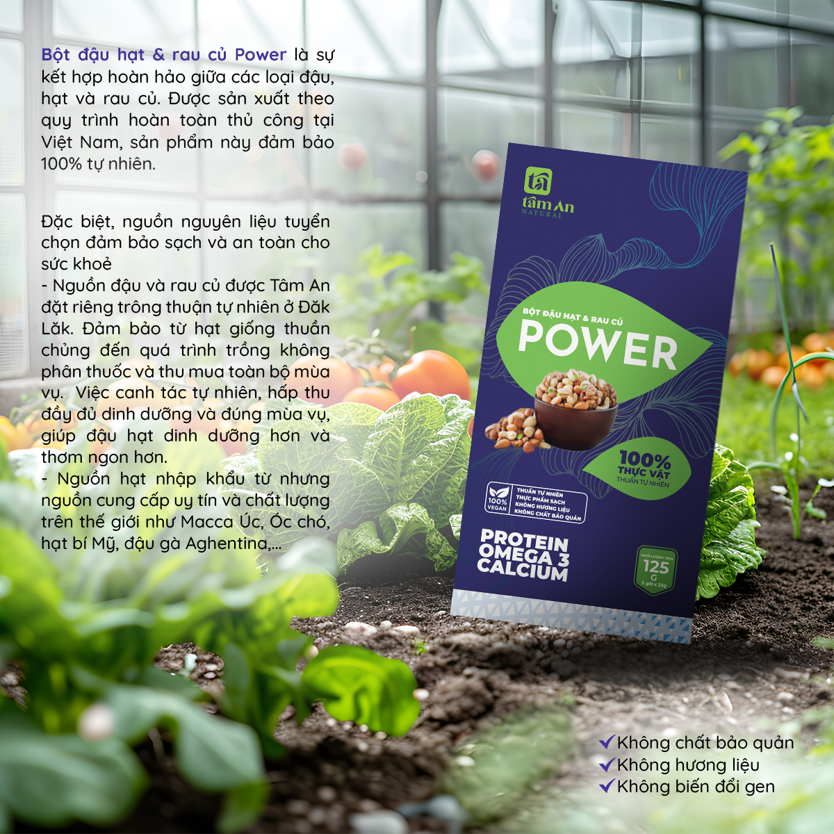 bột đậu hạt rau củ Power 420g