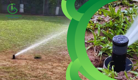Tưới cảnh quan sân cỏ bằng vòi phun cho nhà thờ Tân Hiệp - Thủ Đức