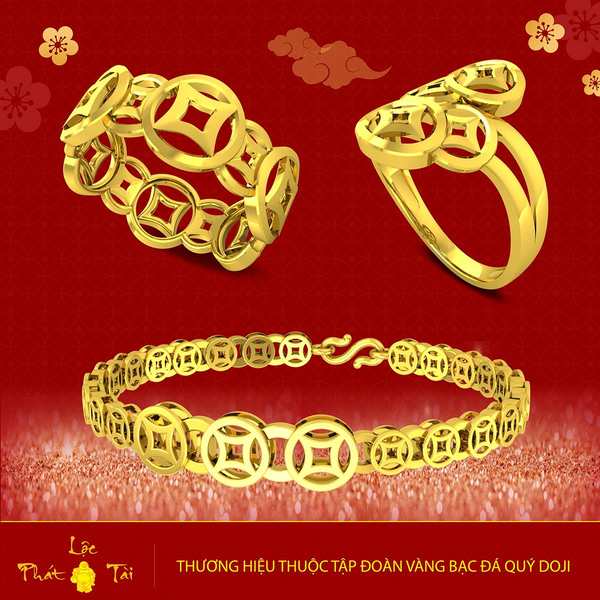 DOJI cung cấp nhẫn Kim Tiền vàng ta cho người mệnh Kim