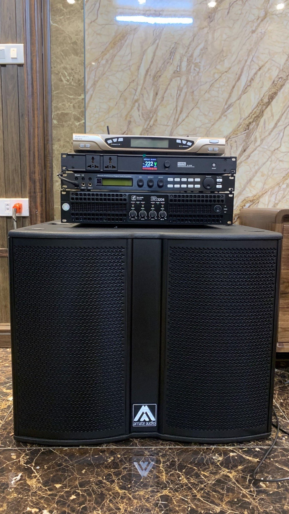 Thi công dàn loa karaoke gia đình Amate N12Pr tại Chương Mỹ, Hà Nội