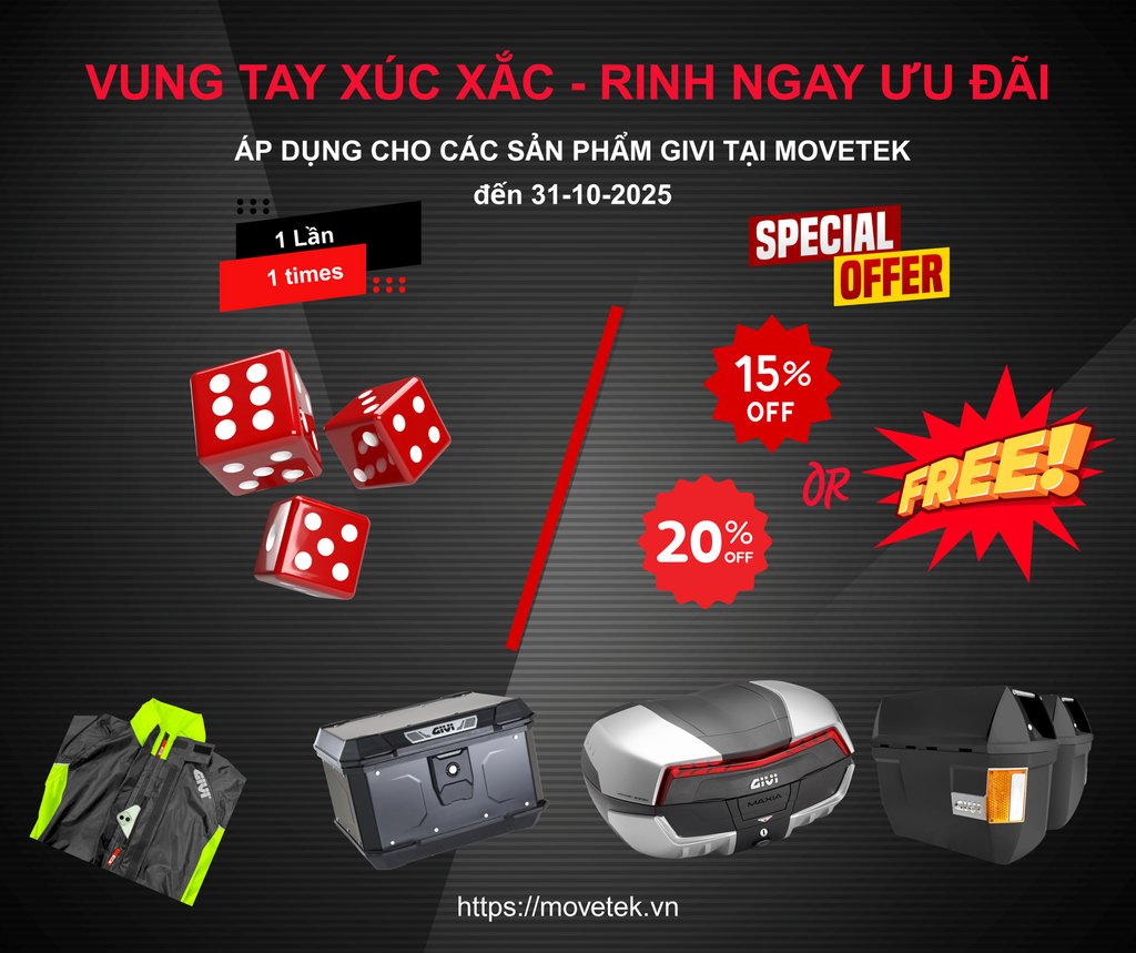 CTKM Tung xúc xắc của Givi