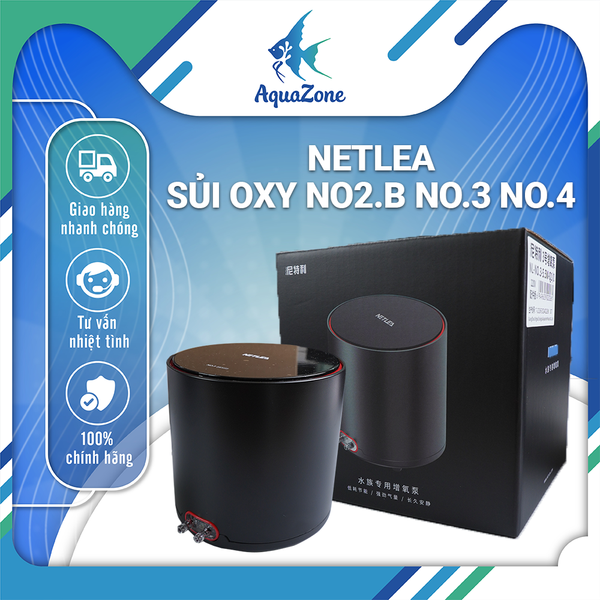 Máy sủi oxy 2 vòi cao cấp Netlea siêu êm tích điện