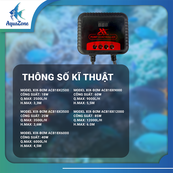 thông số kỹ thuật bơm XIX AC818