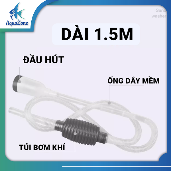 Dụng cụ thay nước hồ cá Yee có van điều chỉnh dài 1m5 2m6 dành cho bể cá vừa và lớn