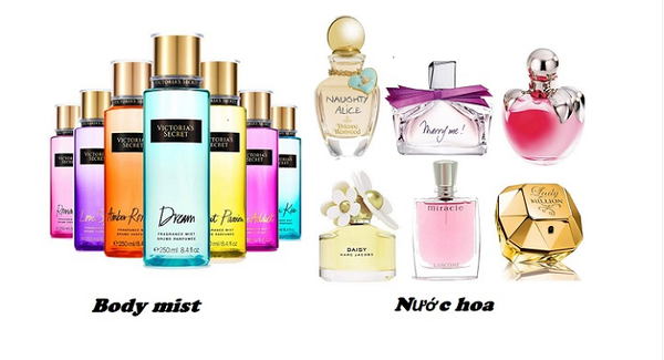Phân biệt body mist và nước hoa