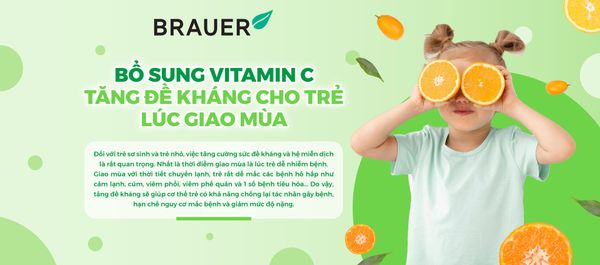 BỔ SUNG VITAMIN C TĂNG ĐỀ KHÁNG CHO TRẺ LÚC GIAO MÙA