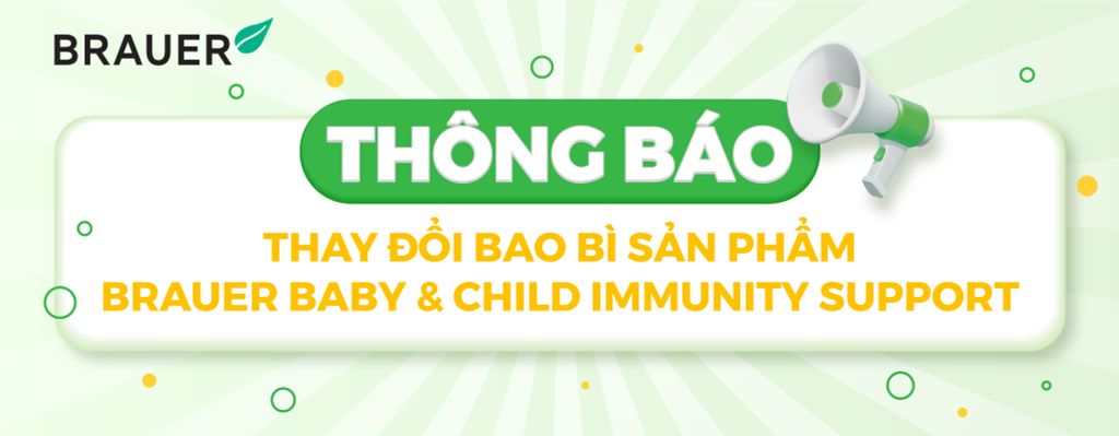 THÔNG BÁO: THAY ĐỔI BAO BÌ SẢN PHẨM BRAUER BABY & CHILD IMMUNITY SUPPORT 100ML