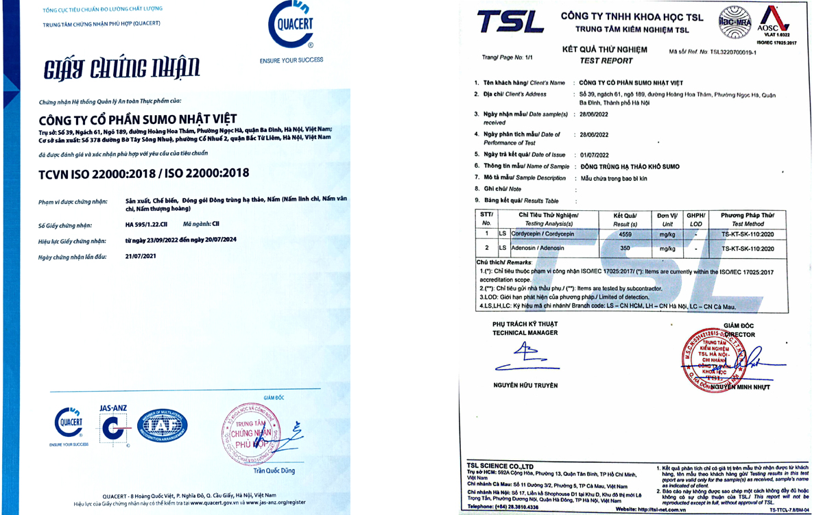 Giay chung nhan ISO nam Dong trung ha thao cua Lang nam Bon Mua.