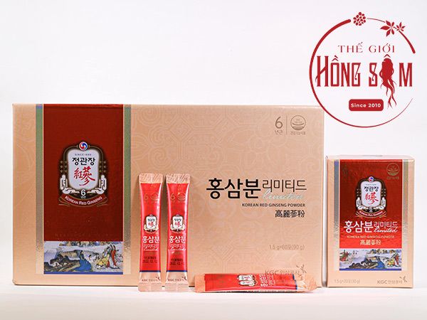 Hộp bột hồng sâm KGC Powder Limited 60 gói chính hãng Hàn Quốc.