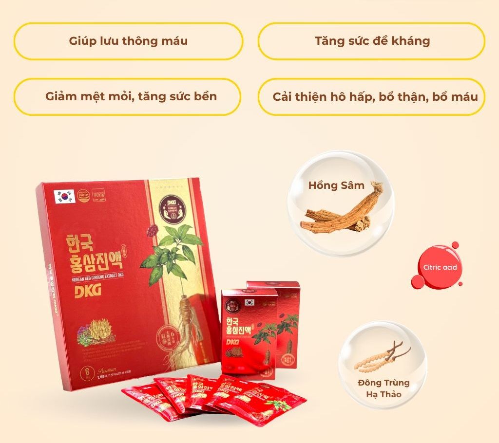 Công dụng Nước Hồng Sâm DKG