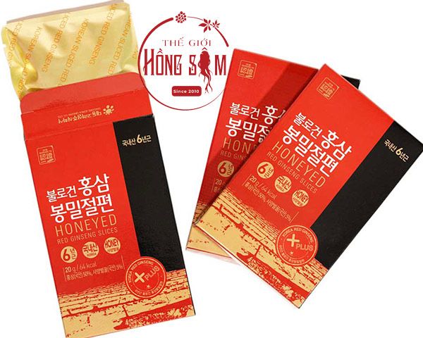 Hồng sâm lát tẩm ong Deadong hộp 10 gói * 20g chính hãng Hàn Quốc.