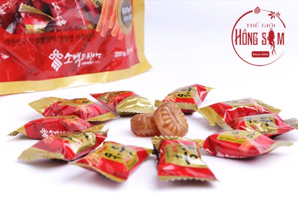 Hình ảnh kẹo hồng sâm Sobaek gói 200g chính hãng Hàn Quốc