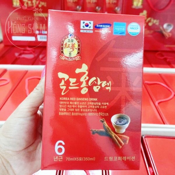 Hình ảnh sản phẩm nước hồng sâm chén Dream hộp 30 gói x 70ml chính hãng Hàn Quốc.