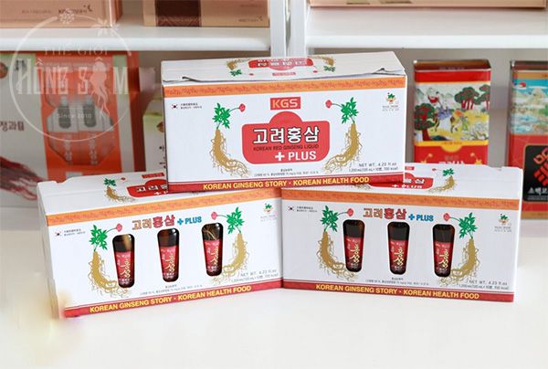 Hộp nước hồng sâm có củ KGS 10 chai x 120ml chính hãng Hàn Quốc.