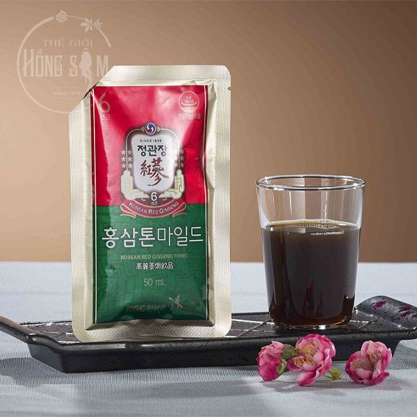 Hình ảnh sản phẩm Nước hồng sâm KGC Tonic Mild hộp 60 gói x 50ml chính hãng Hàn Quốc.