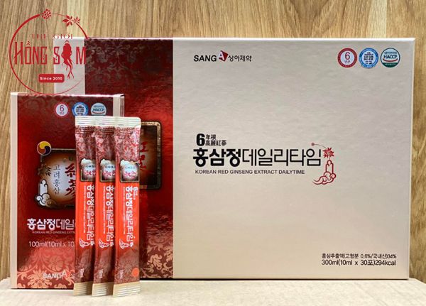 Nước hồng sâm SangA người lớn hộp 30 gói x 10ml chính hãng Hàn Quốc - Hình ảnh: Thế Giới Hồng Sâm
