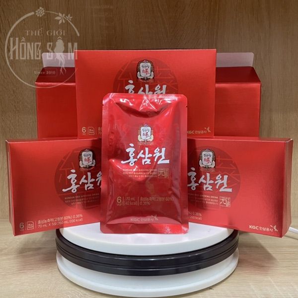Hình ảnh sản phẩm nước hồng sâm Won KGC hộp 15 gói x 70ml chính hãng Hàn Quốc.