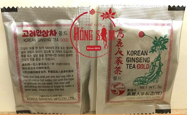 Hình ảnh gói trà hồng sâm Okinsam Hàn Quốc tại Thế Giới Hồng Sâm