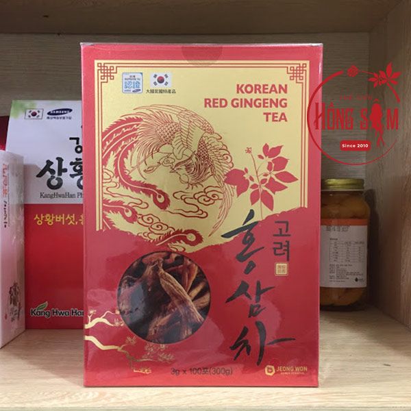 Trà hồng sâm Jeong Won hộp 100 gói * 3g chính hãng Hàn Quốc.