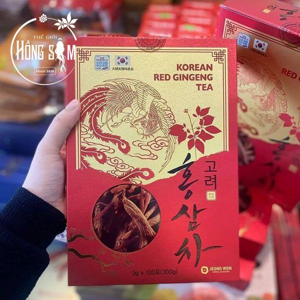 Hình ảnh trà hồng sâm Jeong Won hộp 100 gói * 3g chính hãng Hàn Quốc.
