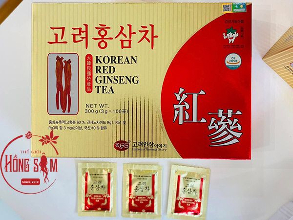 Trà hồng sâm KGS hộp 100 gói * 3g chính hãng Hàn Quốc.