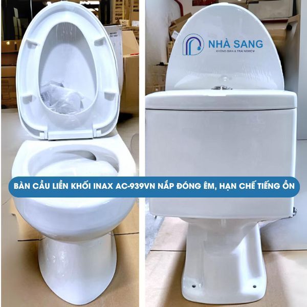 Bồn Cầu INAX AC 939VN nắp đóng êm, giảm thiểu tiếng ồn