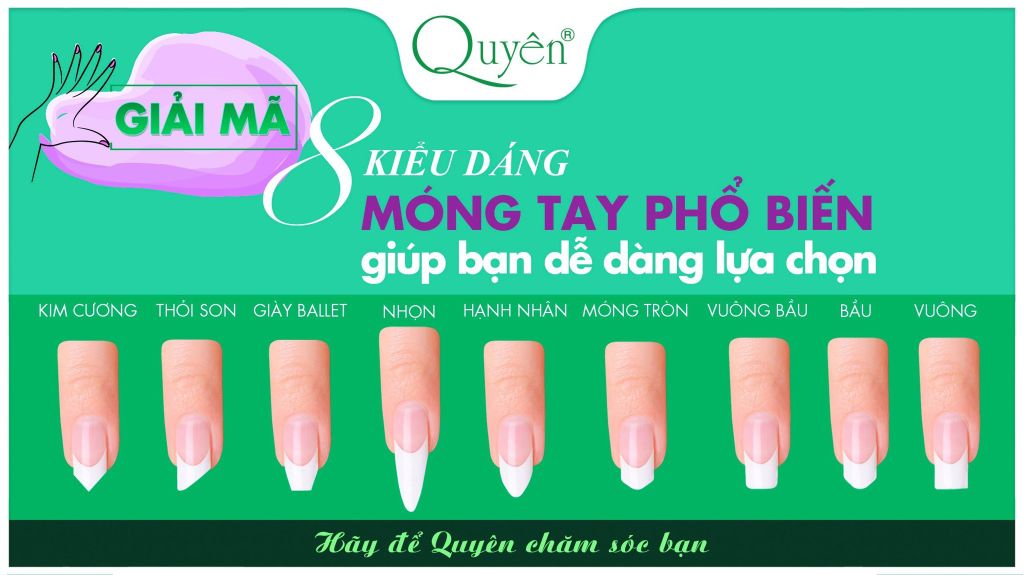 Giải mã 8 kiểu dáng móng tay phổ biến giúp bạn dễ dàng lựa chọn