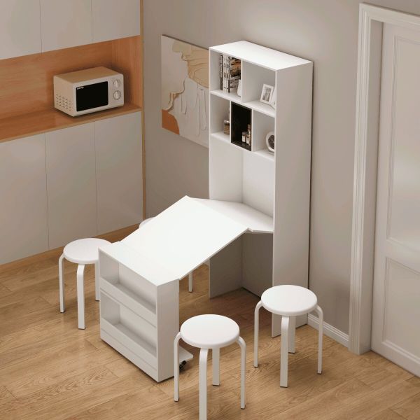 bàn ăn kèm kệ tủ