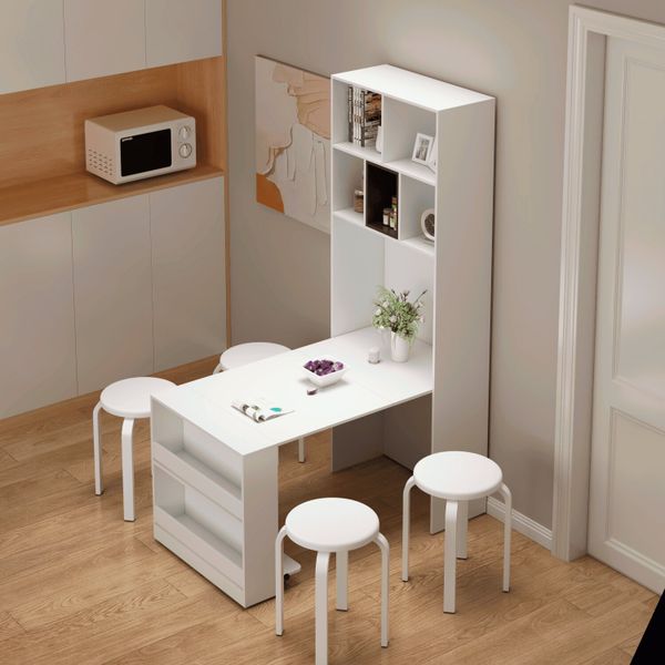 bàn ăn kèm kệ tủ