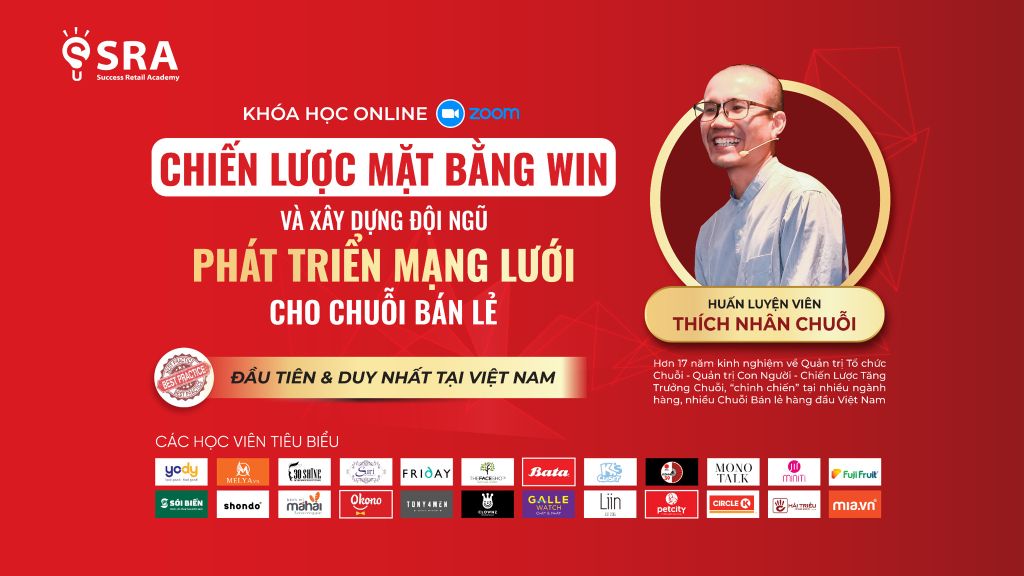 Khoá học Chiến lược mặt bằng WIN và xây dựng đội ngũ phát triển mạng lưới cho Chuỗi bán lẻ, dịch vụ