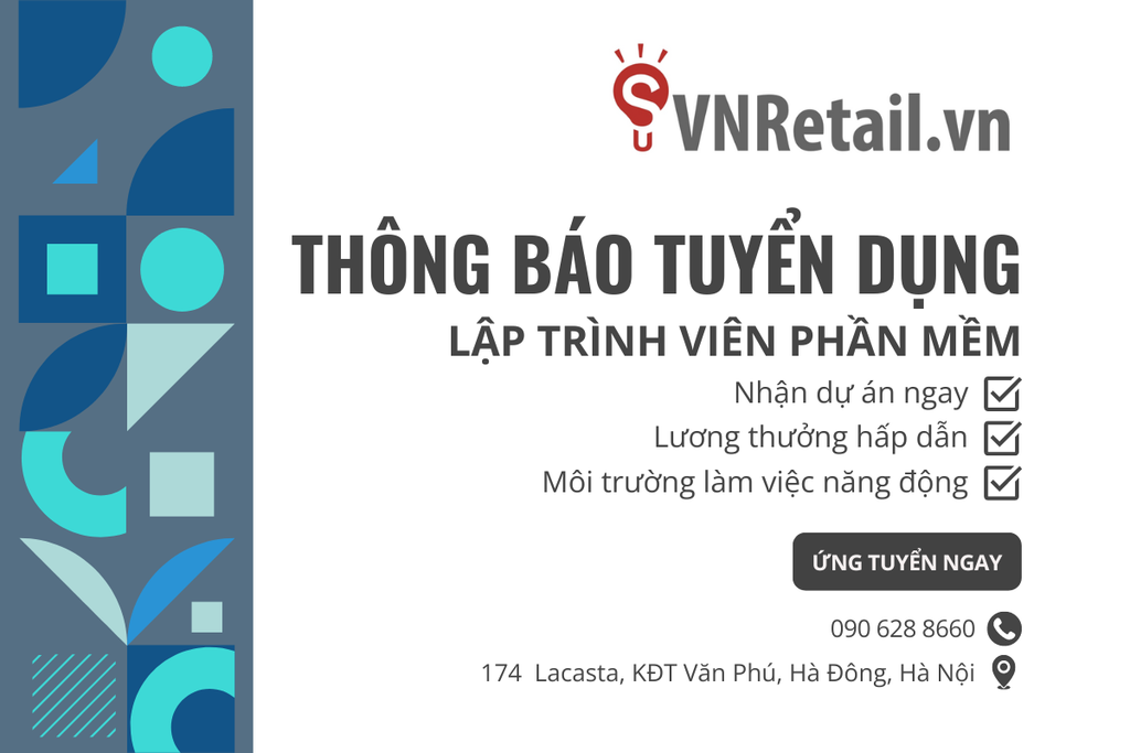 TUYỂN DỤNG VỊ TRÍ LẬP TRÌNH VIÊN PHẦN MỀM – VNRetail.vn