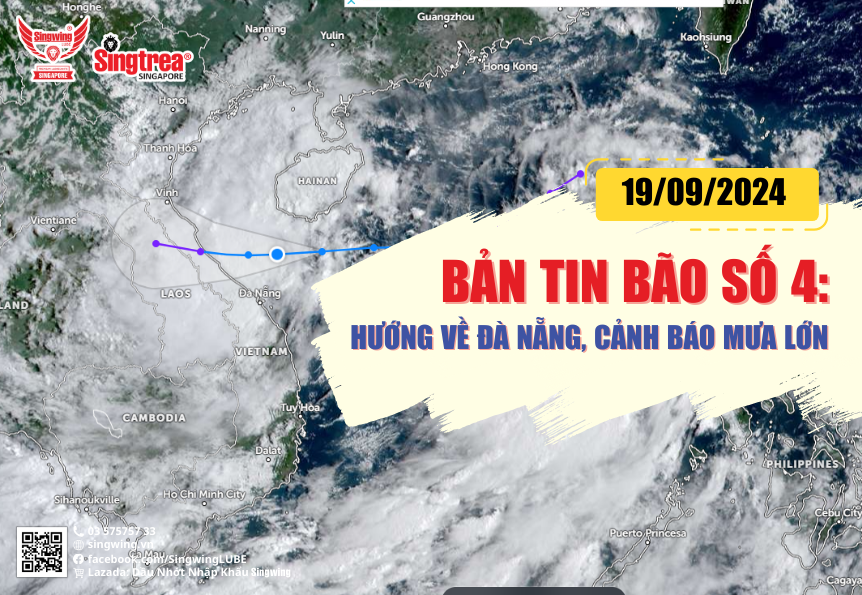 19/09/2024 BẢN TIN BÃO SỐ 4: HƯỚNG VỀ ĐÀ NẴNG, CẢNH BÁO MƯA LỚN Ở 4 TỈNH THÀNH