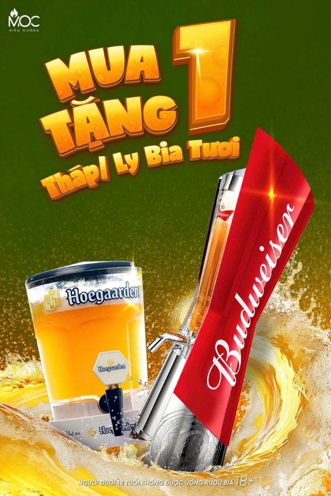 Bật chế độ quẩy nhẹ với deal bia mua 1 tặng 1 tại Mộc Riêu Nướng