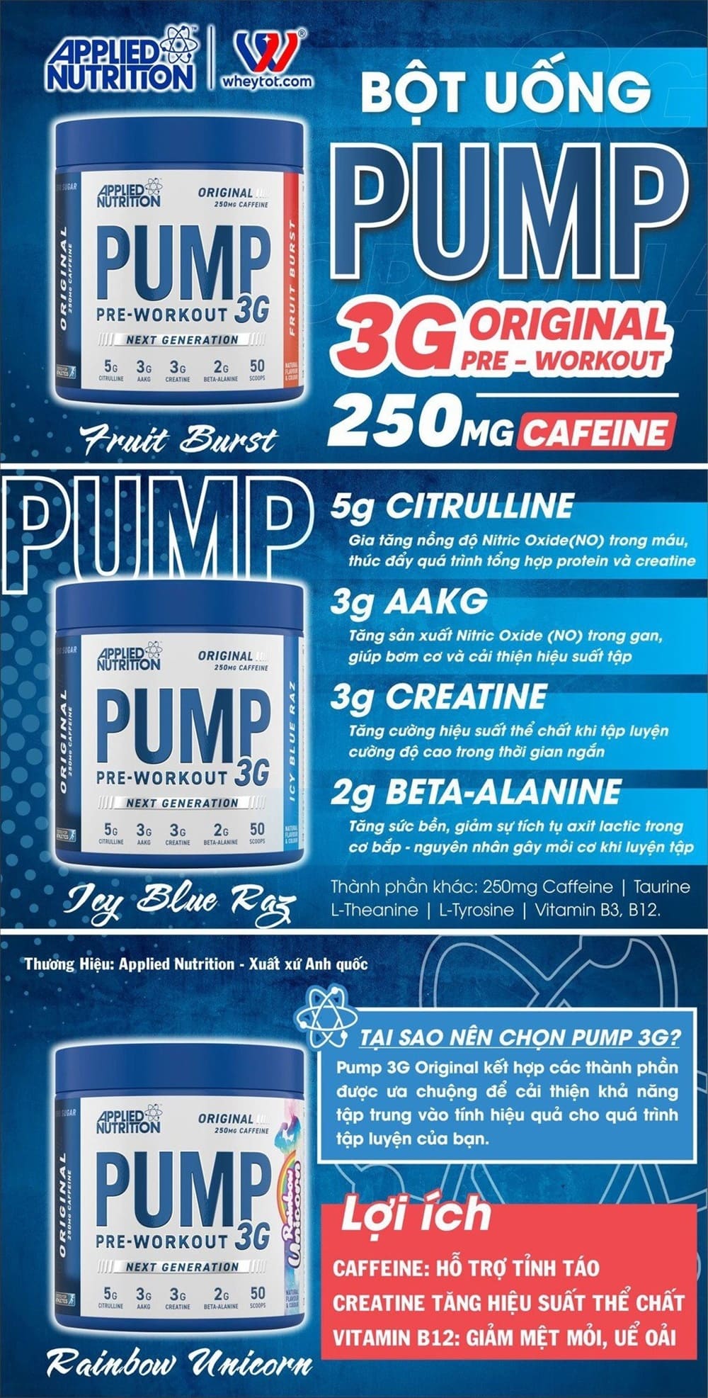 Chia sẻ    Applied Nutrition Pump 3G Pre Workout Original