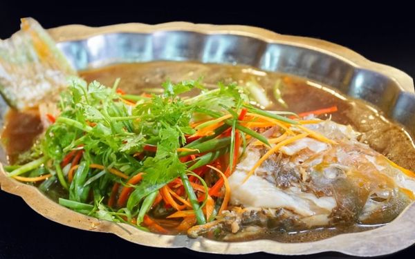 Cá mó xanh hấp Hong Kong tại nhà hàng Đại Việt