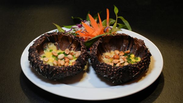 nhum biển nướng trứng cút