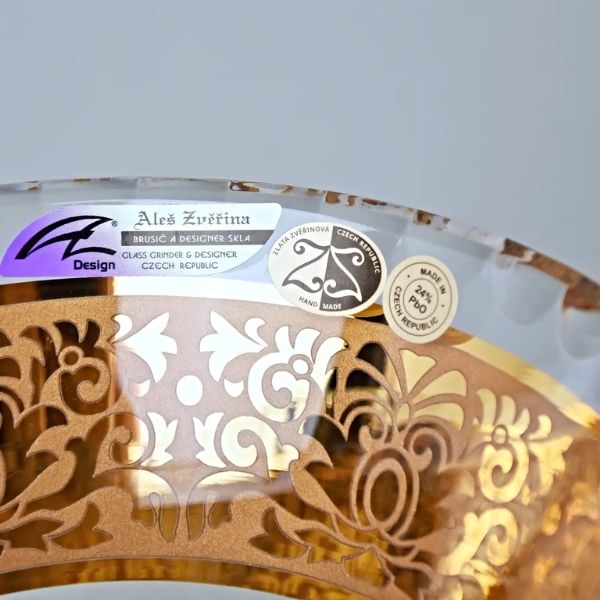 Lọ hoa bó mạ khảm vàng Ales Zverina Romantic 35.5cm