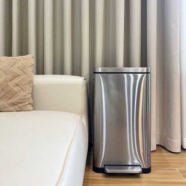 hùng rác đạp chân EKO X Cube EK9368MT 30L Vỏ Inox Cao Cấp