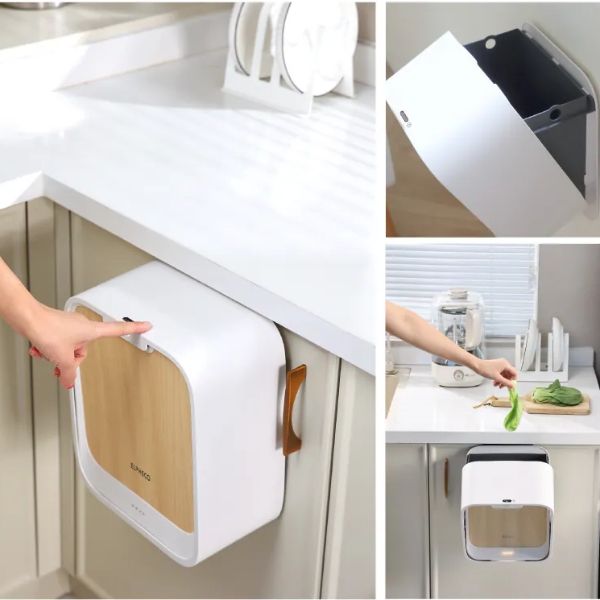 Thùng rác treo tủ bếp cảm biến Elpheco ELPH564 / ELPH564 7L công tắc nghiêng về phía trước, cảm biến hồng ngoại mở nắp tức thì