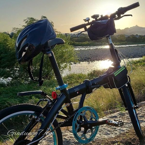 Xe đạp gấp Renault LIGHT10 - 10.8kg Tay cầm và khung xe dễ dàng gập lại bằng cần gạt.