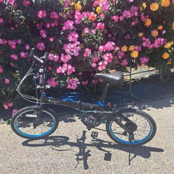 Xe đạp gấp Renault LIGHT10 - 10.8kg Tay cầm và khung xe dễ dàng gập lại bằng cần gạt.