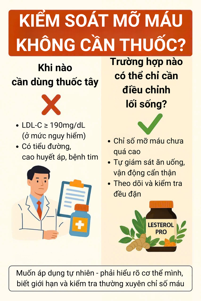 Có thể kiểm soát mỡ máu mà không cần thuốc không? – Sự thật không đơn giản như bạn nghĩ