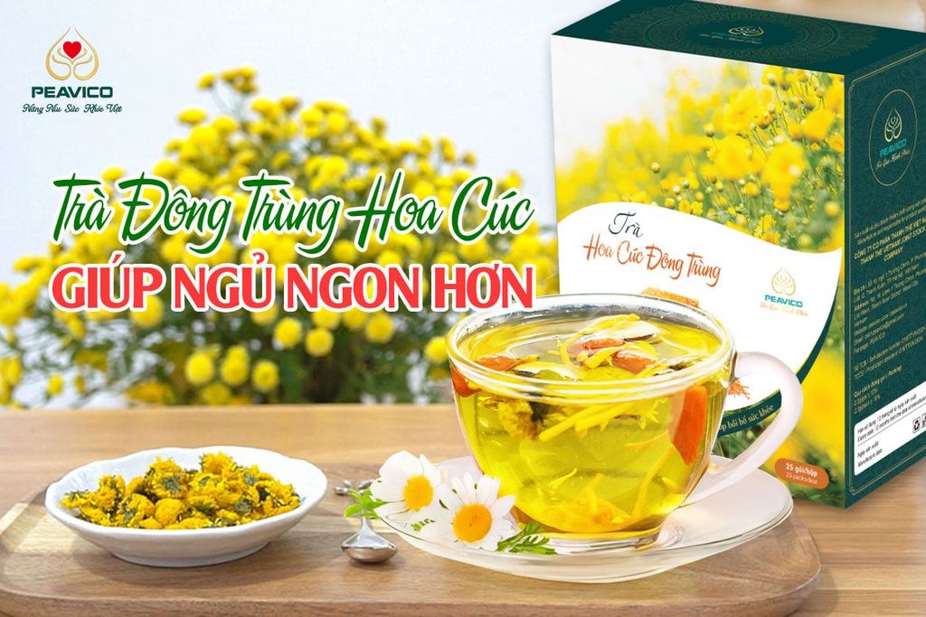 Lí do trà đông trùng hoa cúc giúp ngủ ngon hơn