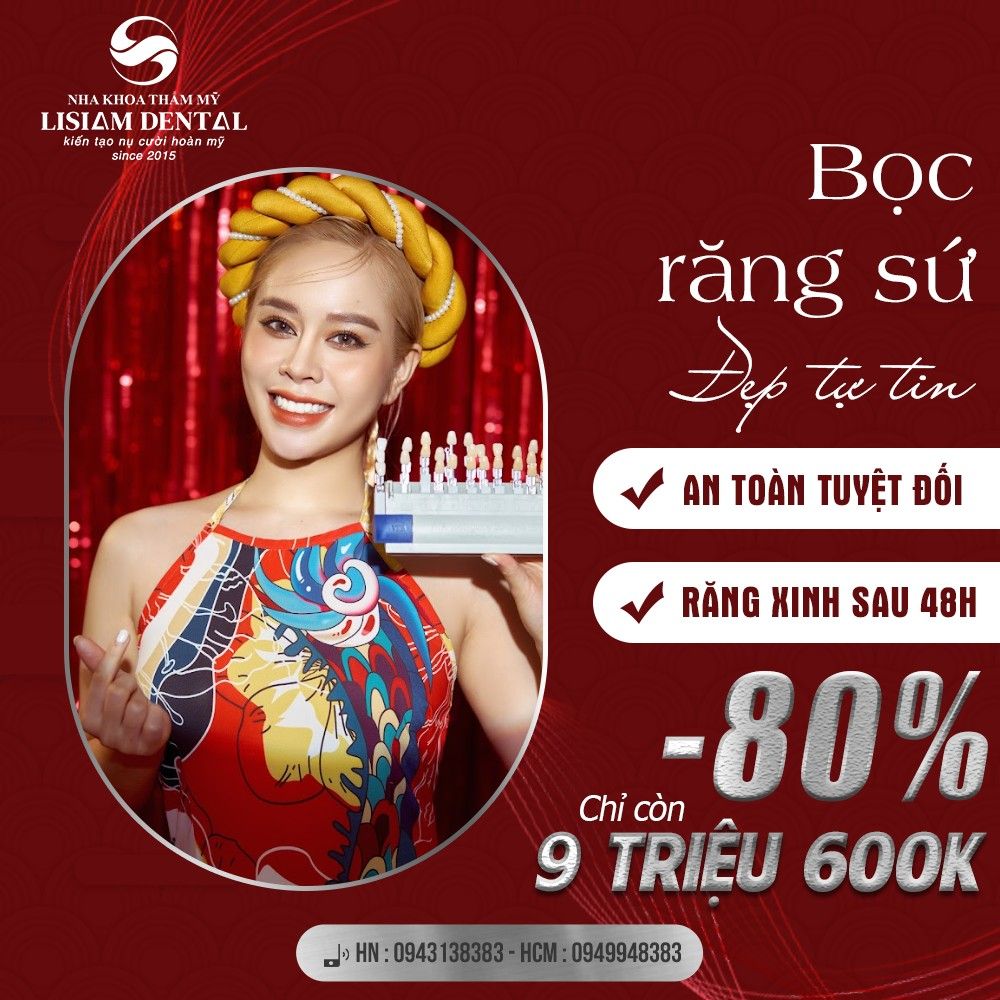 Bọc răng sứ Đẹp tự tin Chỉ 9 triệu 600k