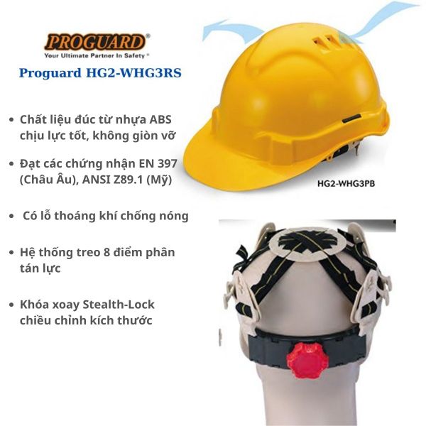 Mũ bảo hộ Proguard HG2-WHG3RS