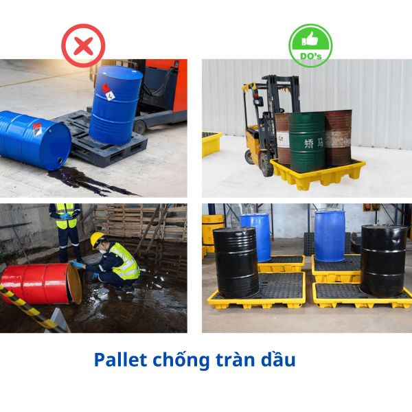 Tiêu chuẩn Pallet chống tràn dầu công nghiệp tại Hải Phòng