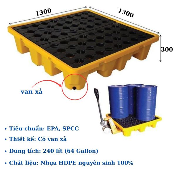 Tiêu chuẩn Pallet chống tràn dầu