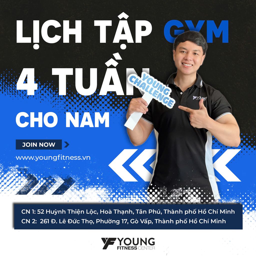 Chương Trình Tập Luyện 4 Tuần Dành Cho Người Mới Bắt Đầu Tại Young Fitness Center: Nâng Cao Sức Mạnh và Vóc Dáng
